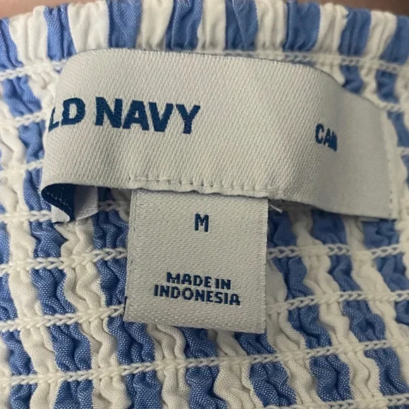 Old Navy Blue and White Striped Spaghetti Strap Mini Dress - Picture 2 of 7